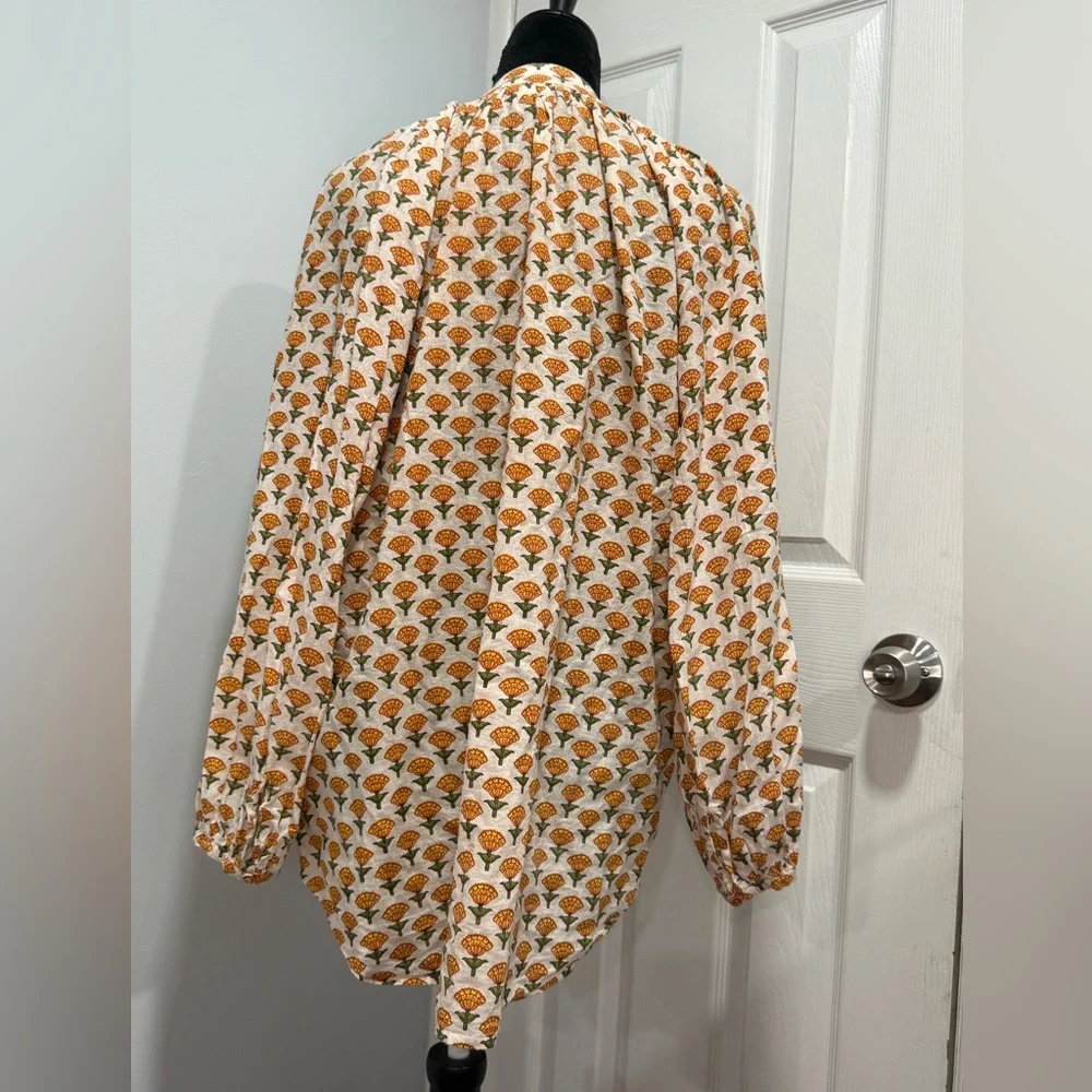 ISH Orange Floral Women's Blouse - Picture 3 of 7